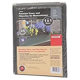 NOOR Premium Blumenkasten-Vlies 90 g/m² 1 x 1m I Dunkelgraues, chemiefreies Unkrautschutzvlies I Gartenvlies für Blumentöpfe mit reißfestem PP/PE-Gewebe