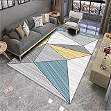 Vorleger Teppich Kinderteppiche Wohnzimmerteppich rechteckig geometrisch grau Abriebfest gewebter Teppich 140X200CM