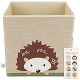 Bieco Aufbewahrungsbox Kinder | Igel Motiv ca. 36L faltbar | Süße Spielzeug Kiste für Kallax Regal | Aufbewahrungsbox 33x33x33 | Kallax Boxen für Spielzeug Aufbewahrung | Storage Box Kallax Korb