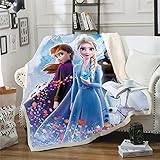 DDONVG Frozen Decke Anna Und ELSA Decke Kuscheldecke Flanell Kinder 3D-Digitaldruck Sonic Fleecedecke,Sofadecke Für Kinder Jugendliche (100x140cm,3)