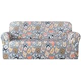 CHUN YI 1 Stück Stretch-Cartoon-bedruckter Sofa-Schonbezug, Couchbezug, 3-Sitzer-Sofa-Mantel, weich mit elastischer Unterseite, Spandex-bedruckter Stoff (Hundegrau)