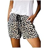 Ydsxlp Freizeitshorts Lässige Lose Breites Bein beiläufige Kurze Hosen Elastische mit Tunnelzug Sommershorts Hotpants Strand Shorts Sommer Vintage Blumen Print Shorts mit Taschen(A A,3XL)