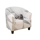 Lydevo Sesselhussen Clubsessel Stretch Sesselschoner Sesselbezug Tub Chair Cover Couchbezug Elastisch Anti-Rutsch Club Sesselüberwürfe Husse für Loungesessel,Verflechten