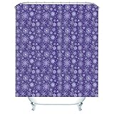 Whoiy Duschvorhang Violett, Duschvorhang Eckbadewanne 180X200cm Polyester Duschvorhänge Schneeflockenmuster für Outdoor Hotel