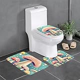 Pretty Little Mushrooms Prints 3-teiliger Badezimmerteppich – wasserabsorbierend, trocknet schnell, rutschfest, langlebig, leicht zu reinigen