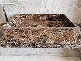 Emperador Marmor Waschbecken Dark Poliert Hohe Qualität Größe 60 x 40 cm Real Foto des Waschbeckens Waschbecken Badezimmer Arbeitsplatte