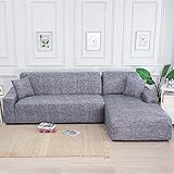 ZCXRYFL Bedruckter Sofabezug L Form Stretch Stoff Sofa üBerzug Relaxsessel Ecksofa Kombination Couch üBerzug MöBelschutz Rutschfester Couchbezug FüR Hunden Katzen(ＡＡ（160-210cm）+BB（210-280cm）,R)