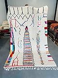 Marokkanische Azilal Berber Teppich Orient Teppich - 100% handgewebte natürlich Tribal Wolle Teppich - Diamant Formen - 296 x 186