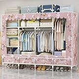 WIQUYBML Kleiderschrank-Aufbewahrung, Kleiderschrank, Kleidung, tragbarer Kleiderschrank, Organizer mit 8 Regalen, 4 Schubladen, einfach zu montieren, 1M-D (C 2M)