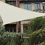 HAIKUS Sonnensegel Wasserdicht Dreieckig 5x5x5m Sonnenschutz Wasserabweisend Premium PES Polyester mit UV Schutz für Balkon Garten Terrasse Creme