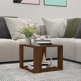 BULANED Couchtisch, Wohnzimmertisch, Wohnzimmer Tisch Für Couch, Coffee Table, Beistelltisch, Sofatisch, Braun Eichen-Optik 40x40x30 cm Holzwerkstoff