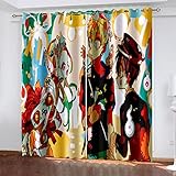 Vorhang Blickdicht 3D Cartoon Mädchen Junge Gardinen Mit Ösenvorhang 2Er Set 200x160 Cm Verdunkelungs Kindervorhänge Für Wohnzimmer Schlafzimmer Kinderzimmer Deko, Blickdichte Verdunklungsgardine