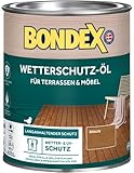 Bondex Wetterschutz Öl Braun 0,75 L für 8 m² | Langanhaltender Schutz | Wetter & UV-Schutz | Biobasierte Technologie | Extrem Wasserabweisend | Wetterschutzöl | Holzschutz