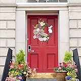 Türkranz Sommer Kränze Ganzjährig Türkranz Modern künstliche Kränze Deko Türdeko Künstliche Eukalyptus Kranz für Haustür Girlande Fenster Landhaus Dekoration Party Tür Deko Hochzeitsdeko (Rosa, 45cm)