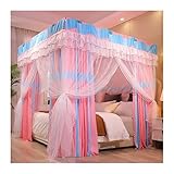 EnixWh Betthimmel-Moskitonetz für 2 m breite Betten, luxuriöser Betthimmel/Bettvorhang für Mädchenzimmer-Dekoration, (Farbe: Stil 5, Größe: 200 x 220 x 200 cm)