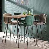 Ringo-Living Deko Esszimmertisch, Wohnzimmer Bartheke, Massivholztisch Esstisch, Bar Tresen Möbel, Esstisch Massivholz Industrial Style, Bartisch Braun & Schwarz, Esszimmer Tisch aus Holz & Metall