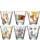 LEONARDO HOME Leonardo Bambini Trink, Bunte Becher gemalten Kinder Motiven, spülmaschinengeeignete Saft-Gläser 215 ml 025972, 215 milliliters, 6 Stück (1er Pack)