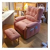 GARAJONAY Lazy Person Computer Stuhl,Relaxsessel mit Liegefunktion Relaxsessel Bequemer Klappstuhl Computer Sofa Stuhl,Schreibtisch Stuhl,mit Fußstütze(Color:Rosa)