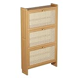 Schuhregal Klein, schuhregal Bambus, Shoe Rack 3 Ebenen, Schmal Schuhablage, kleines Schuhregal, für Eingang/Schrank für platzsparende Aufbewahrung