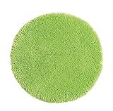 PANA Flauschige Hochflor Badematte Rund in versch. Farben und Größen • Badteppich aus weichen Mikrofasern - rutschfest & waschbar • Duschvorleger Ø 90 cm • Farbe: Grün