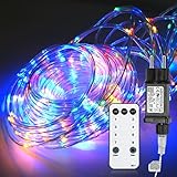 Izrielar 10m LED Lichtschlauch, 100LEDs Lichterschlauch, LED Lichterkette mit Dimmbar & Memory-Funktion für Innen Außen Deko, Party, Hochzeit, Balkon, Garten (Bunt, IP65)