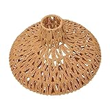 DOITOOL Lampenschirm-Innenaccessoires Nordisches Dekor Holzbesatz Hängelampenschirm Gewebter Lampenschirm Korbgeflecht-Lampenschirm Lampenabdeckung Dekor Lampenabdeckung