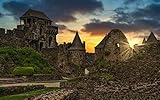 Haeran River Vollbohrer Chateau De Fougères Bretagne Frankreich DIY 5D Diamant Malen Nach Zahlen Einzigartige Kits Wohnwand Dekor Kristall Strass Wanddekor