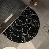 Badezimmerteppich Super Absorbierende Rutschfester Badematte, Badematten Badteppich 100x160cm Badvorleger Extra Schnelltrocknende Waschbare Badematte Home Rug, Badmatte Bodenmatte Floor Mat Schwarz