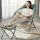 Akzentsessel mit Footrest, Recliner Glider Rocker Lounge Sessel W/Fußhocker, Metallgestell, für Wohnzimmer, Schlafzimmer, Lesezimmer, Lounge (Color : Green)