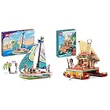 LEGO 41716 Friends Stephanies Segelabenteuer Spielzeug-Segelboot mit 3 Mini-Puppen & 43210 Disney Princess Vaianas Katamaran Spielzeug Boot mit Vaiana und Sina Prinzessinnen Mini-Puppen & Delfin-Figur