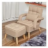 GARAJONAY Sofa Lazy Stuhl,Relaxsessel mit Liegefunktion Bequemer Klappstuhl,Schreibtisch Stuhl Unterhaltung und Freizeit Sofa Sessel(Color:Khaki)