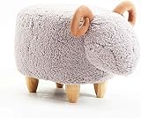 UHGFIMP Animal Ottoman Series Fußstützenhocker mit Stauraum, gepolsterter Sitz, gepolsterter Aufsitzhocker mit lebendigen Tiermerkmalen,B,Grey