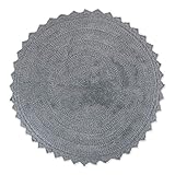 DII Crochet Collection Wende-Badematte, rund, 69,8 cm Durchmesser, Grau