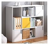 Einfaches Bücherregal Bücherregal Aufbewahrungsschrank, raumhohes mehrschichtiges Regal for Wohnzimmer Schlafzimmer Balkon Schließfach YIJIAN (Farbe : White Yellow 90x24x80cm)