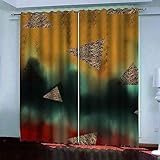 Vorhänge Blickdicht Kinderzimmer 2 Stücke 220 X 215 cm (B X H) Aquarell Kreatives Muster Muster Verdunklungsgardinen Mit Ösen, Schlafzimmer Hotelbüro Wohnzimmer Küche Schallschutz Thermovorhang