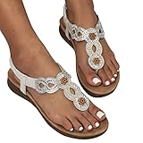 Flip Flops Damen Glitzer Strass Schwarz Flache Sandalen Damen Sommer Flach Glitzer Flip Flops Sommerschuhe Strasssteine T-Riemen Strandsandalen Offene Zehe Elegant Sommerschuhe