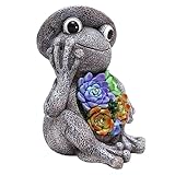 HANABASS 1 Stück Solarleuchte Für Den Außenbereich Solarleuchte Für Den Außenbereich Dekorative Lichter Für Draußen Türdekoration Solar-Frosch-Laterne Harz-Hängeleuchte Gartenfigur