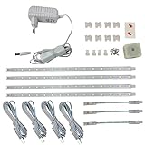 4vwin LED Unterbauleuchte geeignete Lampe für die Küche, hinter Möbel, im Werkraum (6500K(kaltweiß), 4-SET)