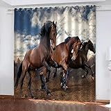 ONDIAN verdunklungsvorhänge 140 x 117 cm(55 x 46 inch) Bedding Vorhang - 2 Stück - Verdunkelungsvorhang,wärmeisolierende Fenstervorhänge