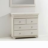 Moderner Buffet-Akzent-Schrank Schubladenschrank Massivholz Wäschekommode Kiefer Weiß Anrichte Mit Schubladen Kommode Schrank Seitenschränke für Flur, Eingangsbereich