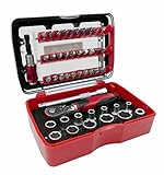 Connex Bit- und Steckschlüssel-Satz 46-teilig - Stabile Kunststoffbox - 1/4 Zoll - Inkl. Mini-Knarre & patentiertem Bithalter - Für Montage- & Schraubarbeiten / Stecknuss-Set / Bit-Set / COXB973946