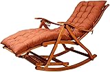MIXMEY Loungesessel, klappbarer Schaukelstuhl, Loungesessel, 5 Dateien, verstellbar, Gartenliege, abnehmbares Ton-Pad, Holz + Tonnenpolster (Farbe: Holz + Tonnenpolster)