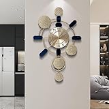 JYHCD Wanduhren Batteriebetrieben Metall-Wandskulpturen Wohnkultur Moderne Einfache Kreative Wanduhr Ohne Tickgeräusche Für Wohnzimmer, Schlafzimmer, Küche, Arbeitszimmer Und Büro,51X77cm