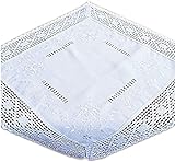 wunderschöne Tischdecke 60x60 cm Baumwolloptik Häkelspitze Weiß Bauerndecke Landhaus (Mitteldecke 60x60 cm)