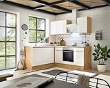 respekta Marleen Küchenzeile, Holzwerkstoff, Weiß, 220 cm