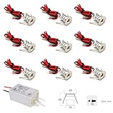 Haixin Kleine LED-Scheinwerfer 9PCS 12V 1W vertieftes Deckenlicht für Küche, Treppe, Schrank, Flur, DIY Beleuchtung Warmes weißes kaltes weißes Schaukasten-Lichtkabinett Downlight IP65
