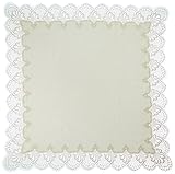 Plauener Spitze by Modespitze 3086M02_14_8080 Tischdecke Design Nizza, 14 cm breite Spitze, 80 cm x 80 cm, rechteckig