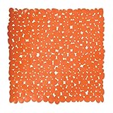 MSV Duschmatte Badematte Duscheinlage antibakteriell rutschfest mit Saugnäpfen - Orange - ca. 53 x 53 cm