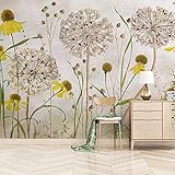 3D Tapete Fototapete Rustikale Handgemalte Sonnenblume Löwenzahn Blume Kinderzimmer Schlafzimmer Dekorative Fototapete-250cm×170cm
