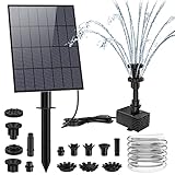 AISITIN DIY Solar Springbrunnen 3.5W, Upgrade Solar Teichpumpe mit 1.5m Wasserleitung und Feste Pfähle Solarbrunnen mit 19 Fontänenstile Solar Wasserpumpe für Garten,Teich,Vogelbad,DIY-Wasserspiel